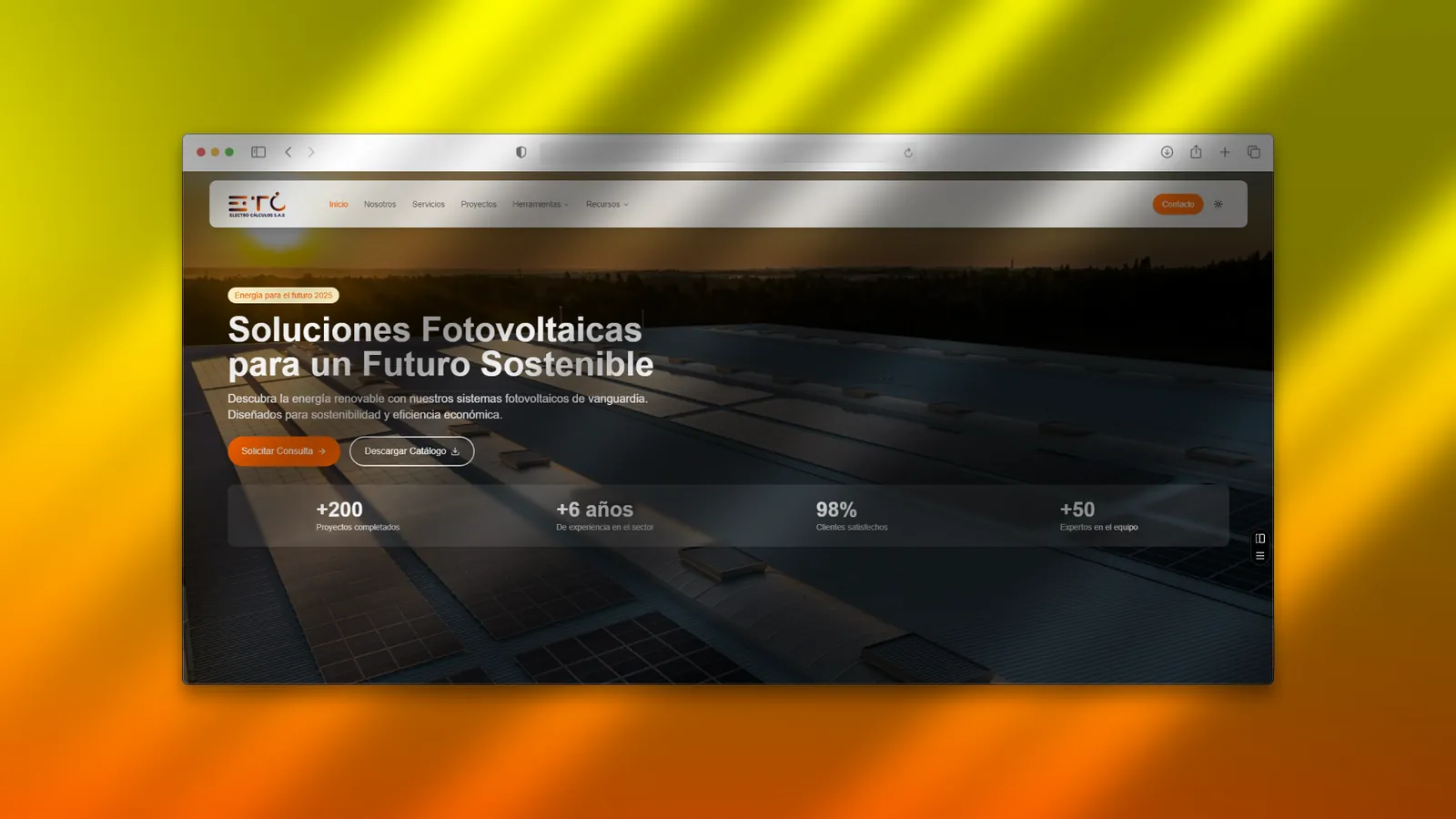 Captura del proyecto Electro Cálculos S.A.S.